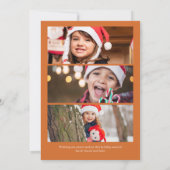 Versierde golfkar · Heldere Oranje foto Feestdagenkaart (Achterkant)