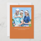 Versierde golfkar · Heldere Oranje foto Feestdagenkaart (Achterkant)