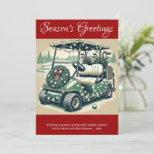 Versierde golfkar · Helderrood Feestdagenkaart (Staand voorkant)