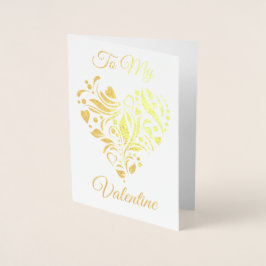 Versierde hart Valentijn Folie Kaarten