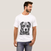 Versierde Hond Portret T-shirt (Voorkant volledig)
