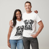 Versierde Hond Portret T-shirt (Unisex)