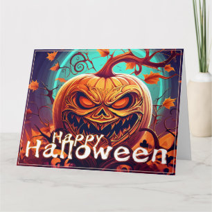 Versierde Jack-o-Lantern Gedraaide Tak Halloween Kaart