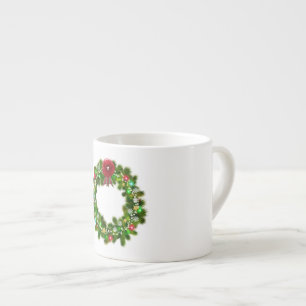 Versierde Kerst Festieve Krans Espresso Kop