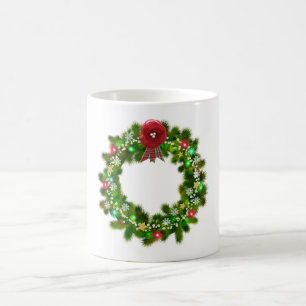 Versierde Kerst Festieve Krans Koffiemok