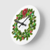 Versierde Kerst Festieve Krans Ronde Klok (Hoek)