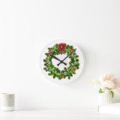 Versierde Kerst Festieve Krans Ronde Klok (Huis)