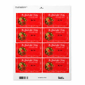 Versierde kerst krans rand papier naam tag etiket (Full Sheet)