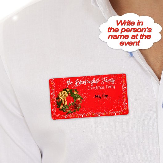 Versierde kerst krans rand papier naam tag etiket