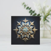 Versierde Kerst-sneeuwvlok Kerstkaart (Staand voorkant)