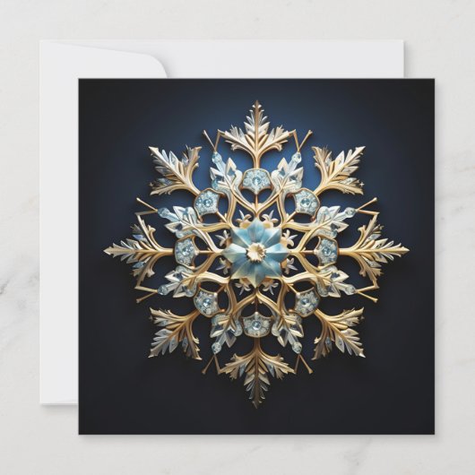 Versierde Kerst-sneeuwvlok Kerstkaart (Voorkant)