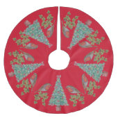 versierde kerstbomen met ivoren en robins kerstboom rok (Voorkant)