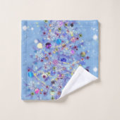 Versierde Kerstboom Bad Handdoek Set (Wasdoekje)