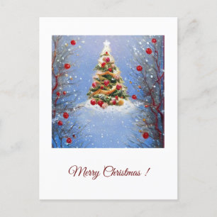 Versierde kerstboom briefkaart
