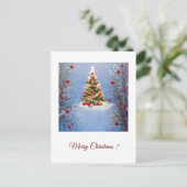 Versierde kerstboom briefkaart (Staand voorkant)