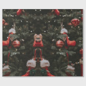 Versierde Kerstboom Cadeaupapier (Vlak)