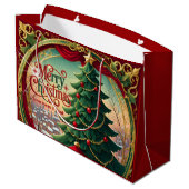Versierde Kerstboom Groot Cadeauzakje (Achterkant Gekanteld)