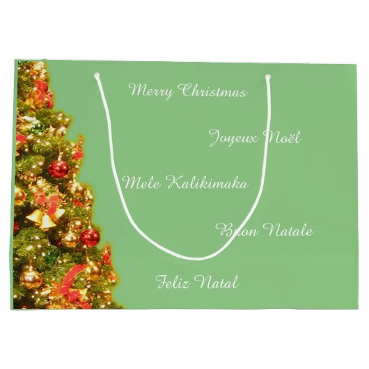  versierde kerstboom groot cadeauzakje (Achterkant)