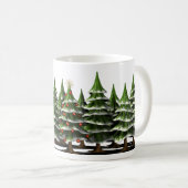 Versierde kerstboom in een vredig bos koffiemok (Voorkant rechts)