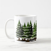 Versierde kerstboom in een vredig bos koffiemok (Links)