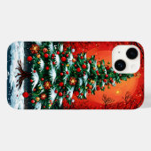 Versierde kerstboom in een winters landschap Case-Mate iPhone case (Achterkant (horizontaal))