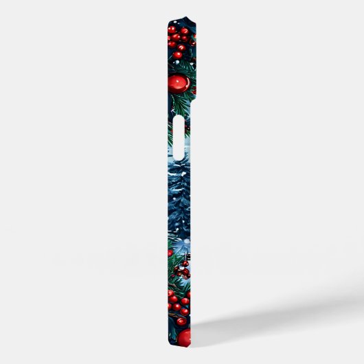 Versierde kerstboom in het besneeuwde landschap Case-Mate iPhone case (Achterkant / Rechts)