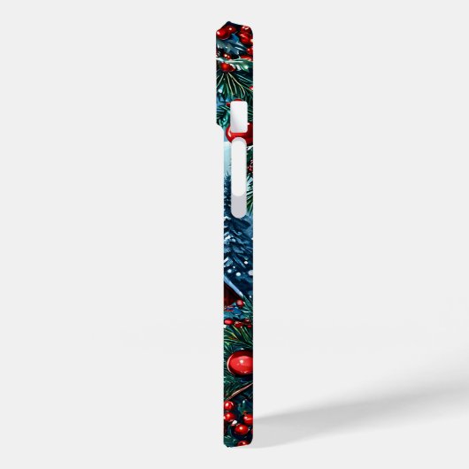 Versierde kerstboom in het besneeuwde landschap Case-Mate iPhone case (Achterkant / Links)