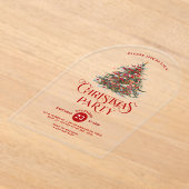 Versierde kerstboom kerstfeest uitnodigen acryl uitnodigingen (Laagn)