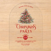 Versierde Kerstboom Kerstfeest Uitnodiging (Voorkant)
