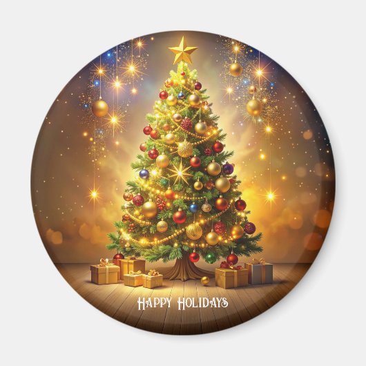 Versierde Kerstboom Magneet (Voorkant)