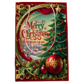 Versierde Kerstboom Medium Cadeauzakje (Voorkant)