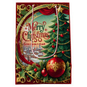 Versierde Kerstboom Medium Cadeauzakje (Achterkant)