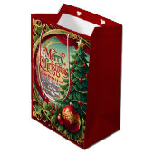 Versierde Kerstboom Medium Cadeauzakje (Achterkant Gekanteld)