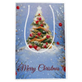 Versierde kerstboom medium cadeauzakje (Voorkant)