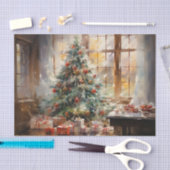 Versierde kerstboom met Cadeaus, eten, zon Tissuepapier (Craft)