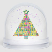 Versierde kerstboom met ster sneeuwbol (Voorkant)