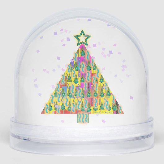 Versierde kerstboom met ster sneeuwbol (Voorkant)