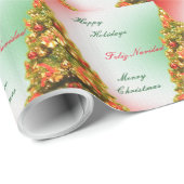  versierde kerstboom met tekst cadeaupapier (Rol Hoek)