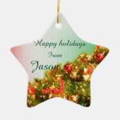  versierde kerstboom met tekst keramisch ornament (Voorkant)