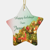  versierde kerstboom met tekst keramisch ornament (Links)