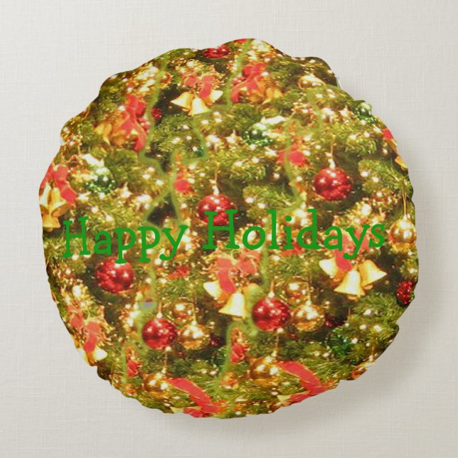 Versierde kerstboom met tekst rond kussen (Achterkant)