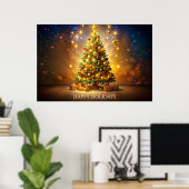 Versierde Kerstboom Poster (Thuiskantoor)