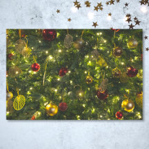 Versierde Kerstboom Rood Groen Goud Vintage