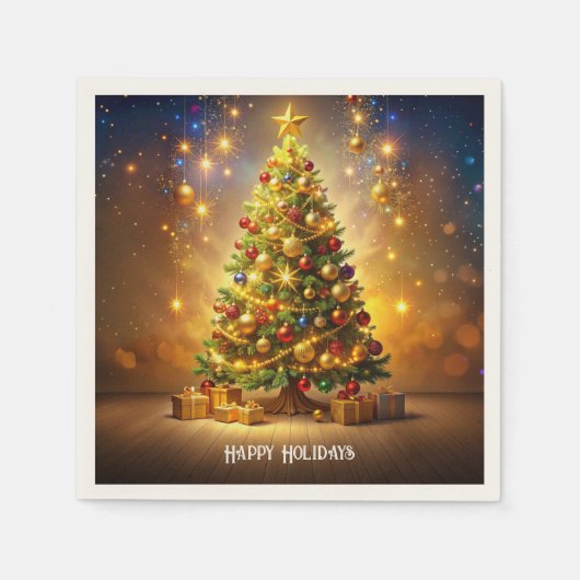 Versierde Kerstboom Servetten (Voorkant)