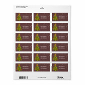 Versierde kerstboom vakantie labels (Full Sheet)