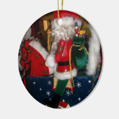 Versierde Kerstman Kerstkunst Print/Design Keramisch Ornament (Links)