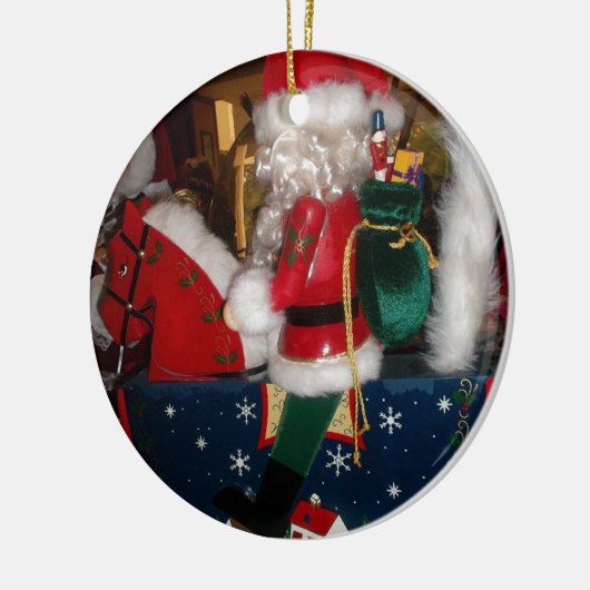 Versierde Kerstman Kerstkunst Print/Design Keramisch Ornament (Links)