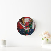 Versierde Kerstman Kerstkunst Print/Design Ronde Klok (Huis)