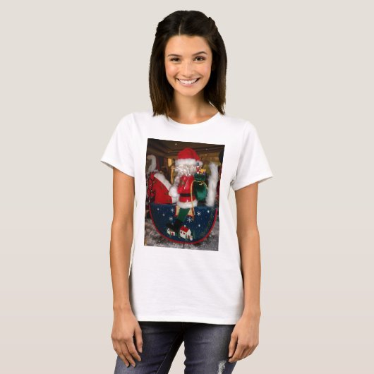 Versierde Kerstman Kerstkunst Print/Design T-shirt (Voorkant volledig)