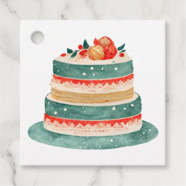 Versierde kersttaart bakkerij cadeau Labels
